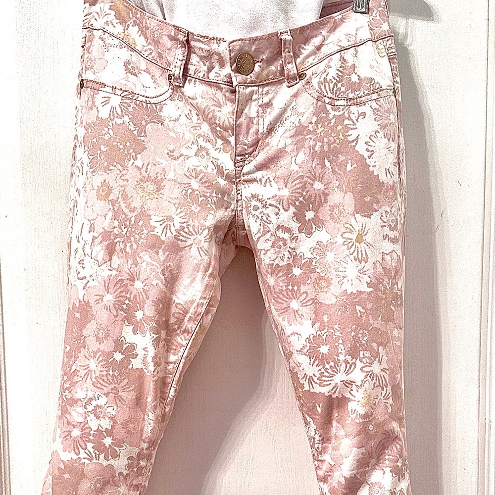 Floral Pink and White Pants
